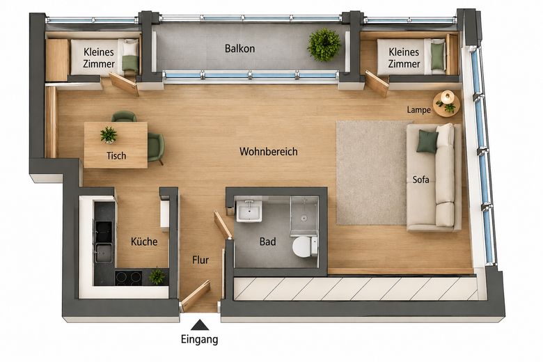 Küçük daire, büyük potansiyel – Duhnen’de Haus Hohe Worth · Balkon ve garaj – Fotoğraf 15