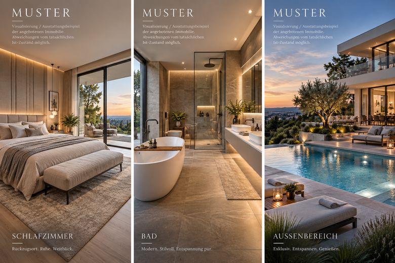 Discreet marketing | Completely renovated Durlach-Geigersberg villa | Bidding process – Schlafzimmer – Muster / Visual