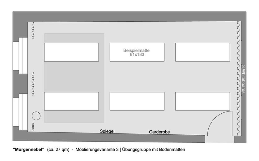 Flexibel & zentral: (Praxis)Räume für Coaching, Therapie, Beratung, … – "Morgennebel" - Variante 3