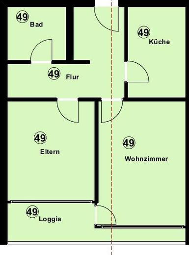 Renovierte 2-Zimmer-Wohnung mit Balkon und Einbauküche in Bamberg (WE49) – Grundriss