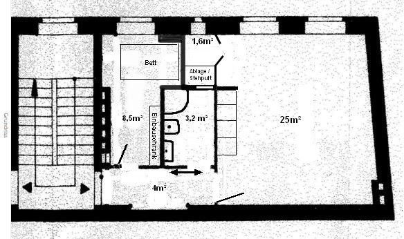 MERKEZİ + HEMEN TAŞINMAYA UYGUN - 2 odalı Spree-Charl'burg, ankastre mutfaklı ve gömme dolaplı - komisyonsuz – Grundriss