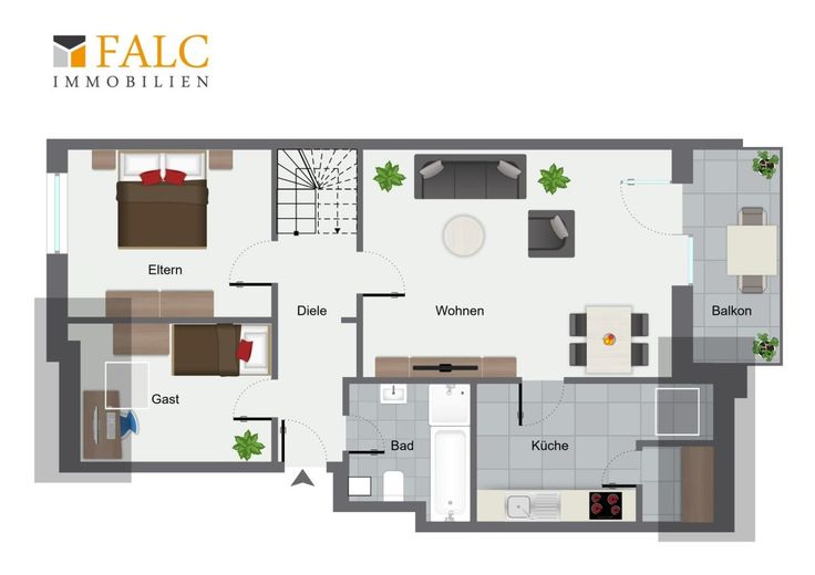 Maisonette-Wohnung in zentraler Lage von Ahaus – Grundriss EG