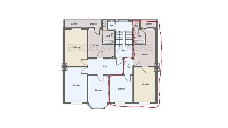 Immeuble ancien à aimer – appartement lumineux de 2 pièces avec balcon et garage dans un emplacement privilégié en centre-ville – Grundriss