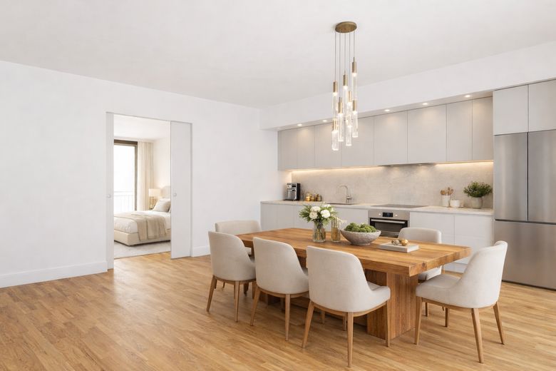 H9-09 → Exklusive 3-Zimmer-Wohnung mit 2 Balkonen und Weitblick über Berlin – Einrichtungsbeispiel