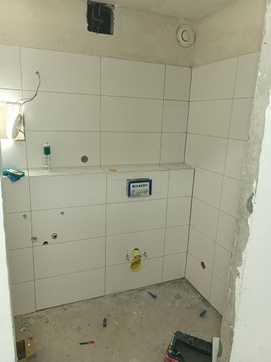 Toller Balkonblick über den Main und Frankfurt  Komplettsanierung – Bad WC
