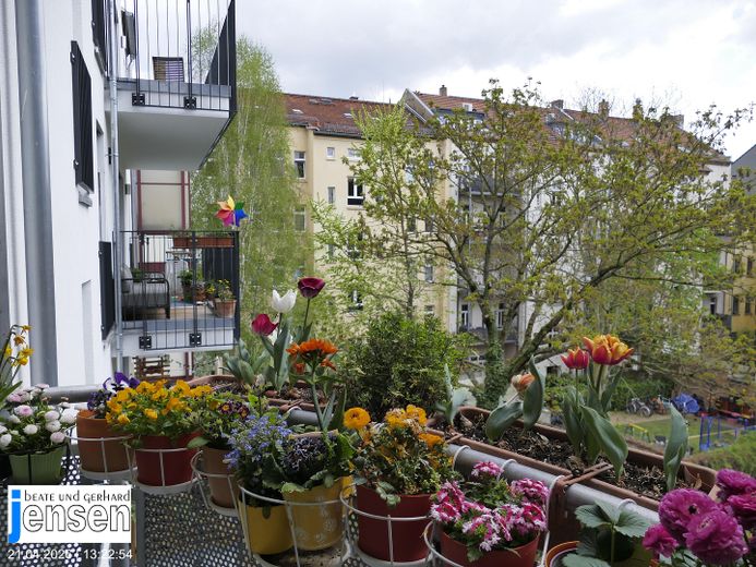 شقة تمليك في لايبزيغ- شلويزيغ من المالك الخاص – Blick vom Balkon in den Hof