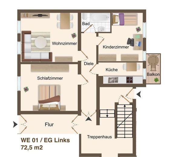 Chemnitz, Lichtenwalder Str. 34_Grundriss EGL_WE 0
