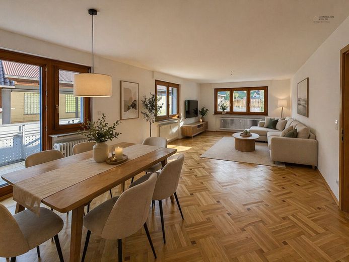 Haus im Haus- 6,5 Zimmer Wohnung in zentraler Lage – Wohnzimmer