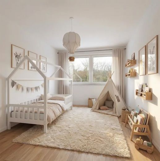 Neubau KfW-55 | 4-Zimmer Maisonette mit Dachterrasse & Carport – Kinderzimmer