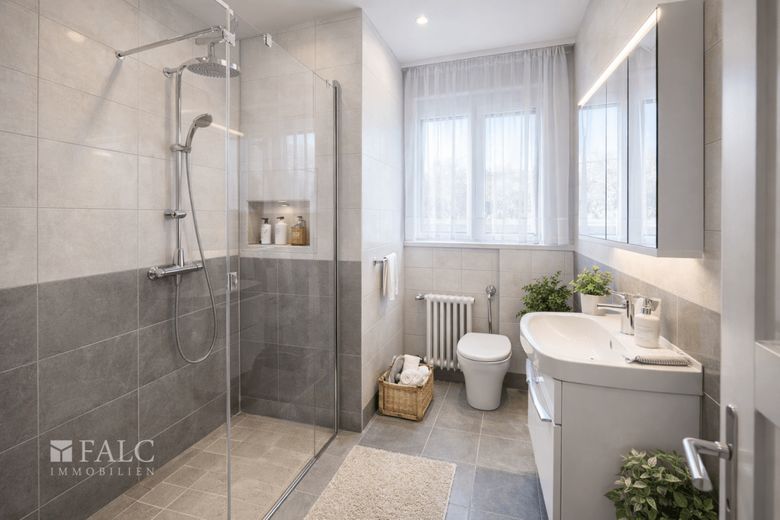 Platz für Familie, Ideen und Zukunft! Einfamilienhaus mit großem Grundstück - FALC Immobilien – Bad EG (virtualisiert)