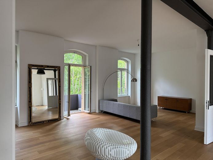 Einzigartige Wohnung mit Loft-Charakter im historischen Gebäude – Wohnzimmer