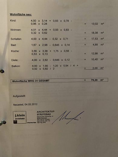 Wohnflächenberechnung