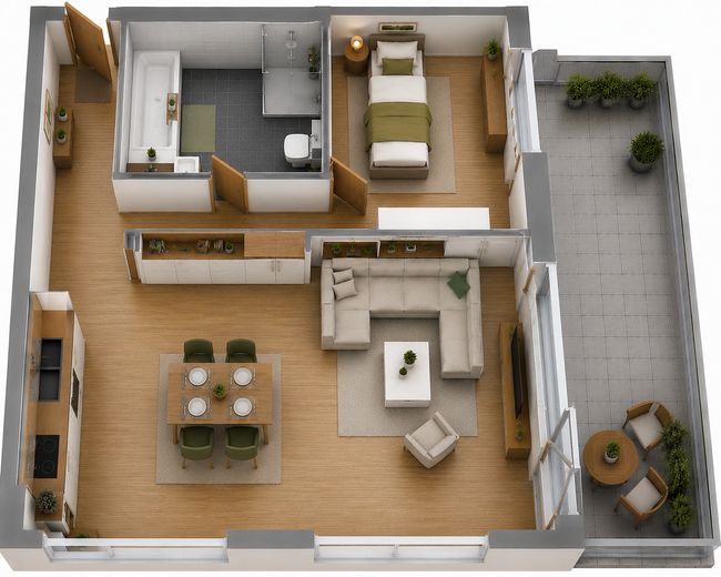 Helle 2,5-Zimmer-Wohnung mit Stellplatz & Balkon in Oberschopfheim – KI gen. Bild: Abweichung mgl.