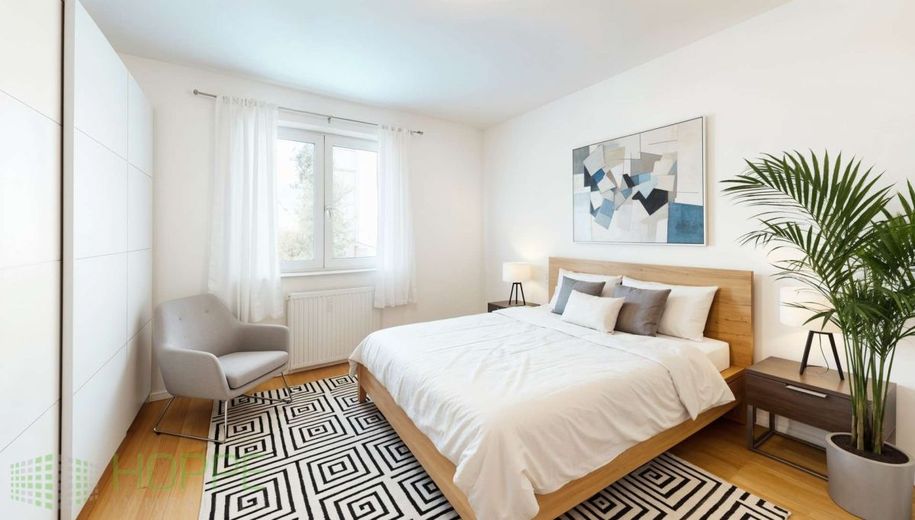 Steinhöfel OT Heinersdorf - Attraktive Familienwohnung mit Balkon – Schlafzimmer (Einrichtungsvorschlag KI generiert)