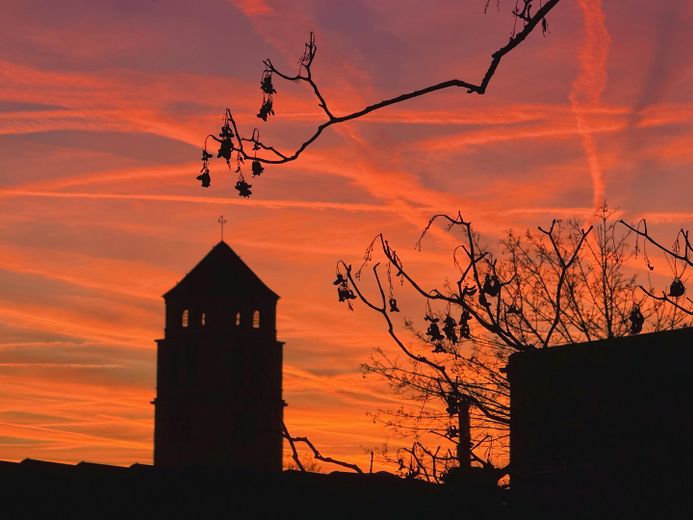 Sonnenuntergang vom Balkon
