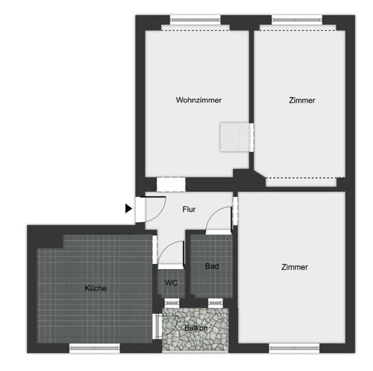 3 Zimmer Altbauwohnung in Nippes mit Garage ohne Makler – Grundriss