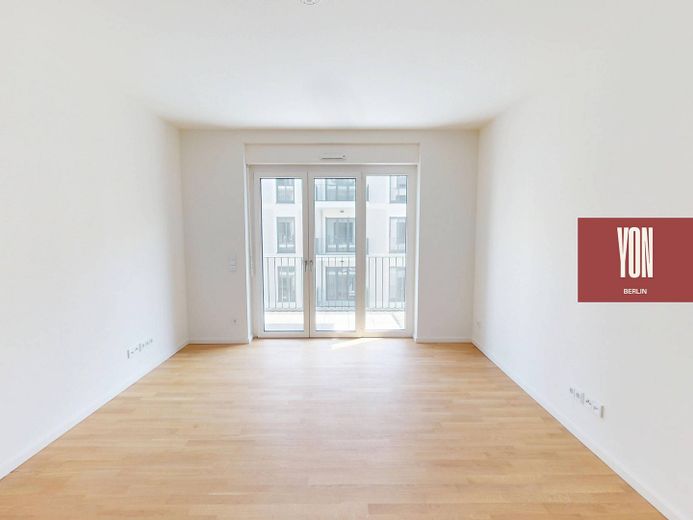 YON BERLIN - Moderne 2-Zimmer-Neubauwohnung mit EBK und sonnigem BALKON in Berlin-Friedenau – Ansicht III: Wohn- und Esszim…