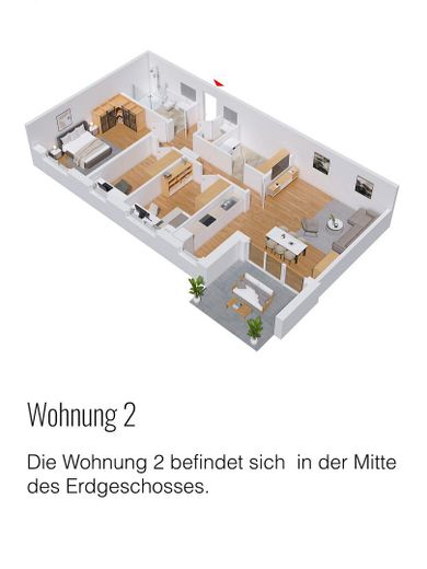 Stillvolle 4-Zimmer EG Neubauwohnung KFW 40 (Wärmep.+PV) mit Terrasse, Garten, Parkplatz – Digitale Vorstellung