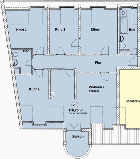 Grundriss der Wohnung - Nr. 28
