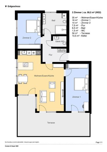 3-Zimmer-Terrassenwohnung 