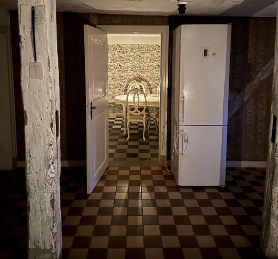 Historisches Landhaus in Mecklenburg-Vorpommern - ruhig gelegen, stündlich per Bahn erreichbar – Blick Küche ins Esszimmer