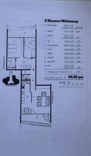 Luminoso appartamento duplex di 3 locali recentemente ristrutturato con balcone a Mainz-Finthen – Grundriss