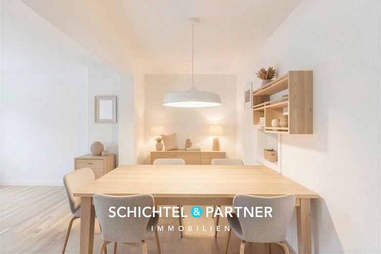 Hulsberg | Vermietetes Reihenhaus mit fünf Etagen, Garten und Garage – S&amp;P | Essbereich (digitales Staging)