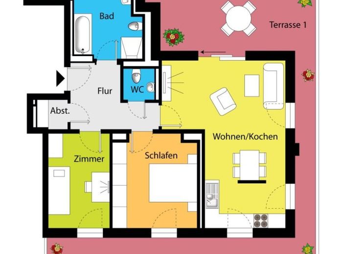 Himmlische Wohnung mit großer Dachterrasse! Erstbezug! – Foto 1