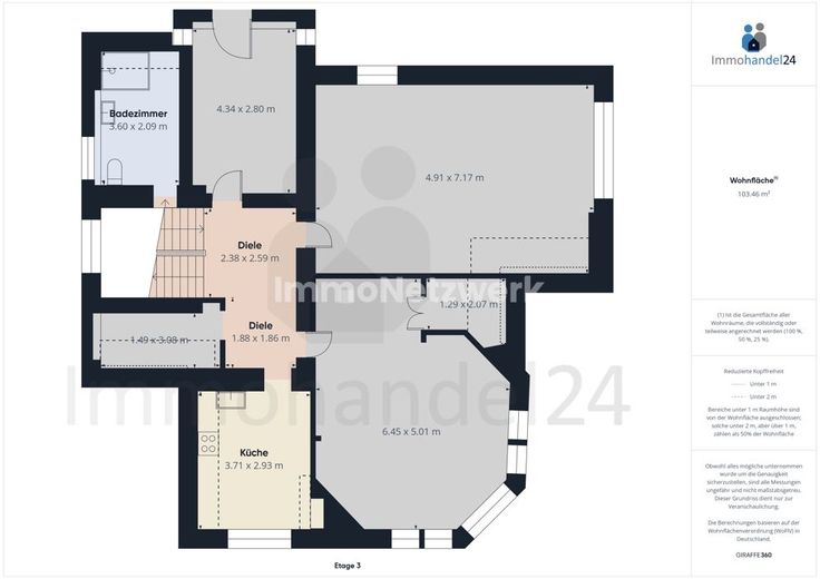 **außergewöhnliche, sanierte Jugendstilwohnung mit Aufzug &amp; Stellplatz in historischer Villa** – Grundriss