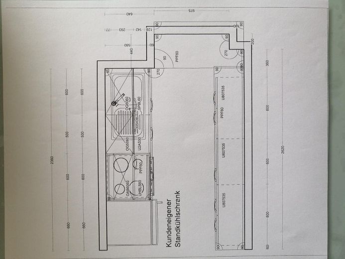 Alfter/Bonn * Barrierearme Komfortwohnung* Aufzug * EBK * S/W Loggia*Stellplatz* Hausmeisterservice* – Maße Küche / Planbeispiel 