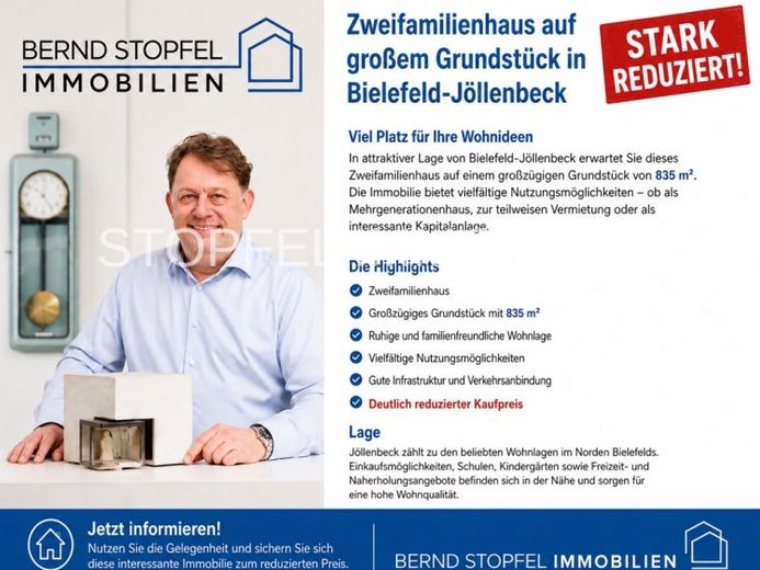 **Neuer Preis** Zweifamilienhaus auf sehr schönem Grundstück
Ortskern - Jöllenbeck – Foto 1