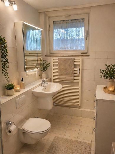 Attraktive 2,5 Zimmer Wohnung im 1.Stock mit Einzelgarage in der Tiefgarage – Vorschlag Badezimmer