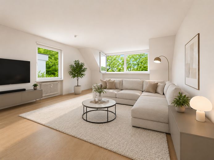 *** 3 Zimmer Wohnung mit ruhiger Terrasse in Bogenhausen Denning 2.OG *** – Zimmer 1 -Einrichtungsbeispiel