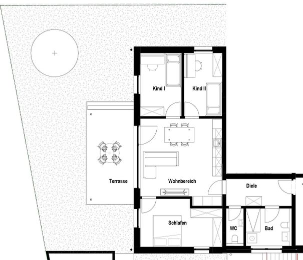 4-kamerappartement met ruime balkon en parkeerplaats – Grundrissvariante 4-Zimmer