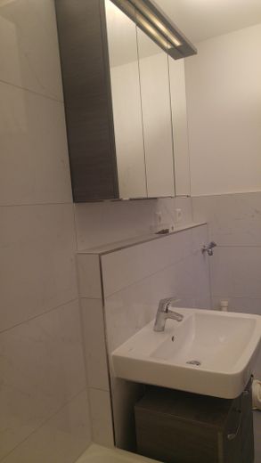 renovierte 1,5-Zi-Whg. Stadtmitte Postareal, Südbalkon, Pkw-Stellplatz – Badezimmer rechts