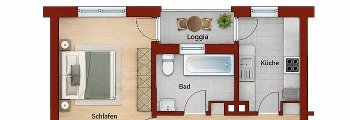 3-kamerappartement met loggia op een rustige locatie in Ludwigshafen