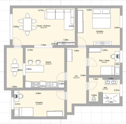 Piso de 4 habitaciones completamente renovado con balcón en Trier-Heiligkreuz – de alta calidad y listo para entrar a vivir – Foto 25