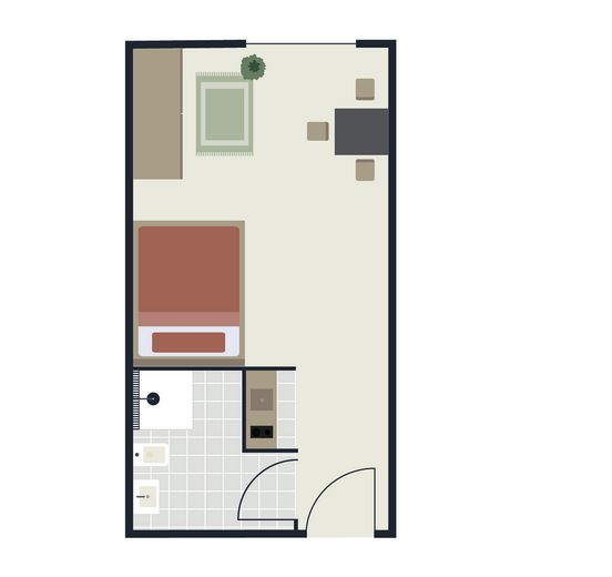 1 Zimmer Wohnung in Saarbrücken - nähe Uni – Grundriss