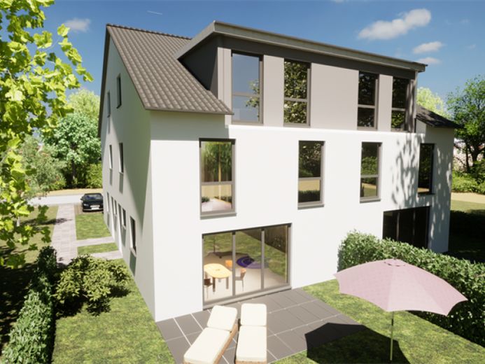 Rodgau ! Maison mitoyenne de bout top moderne KfW 40 NH -REH1- en projet avec terrasse et parking souterrain - sans commission ! – Foto 1