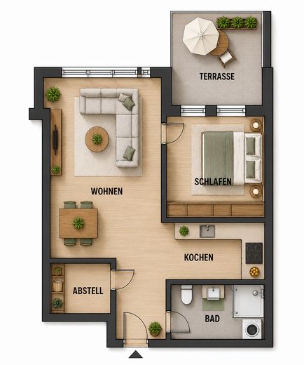 2-Zimmer EG-Wohnung - TOP-Rendite - provisionsfrei – Grundriss