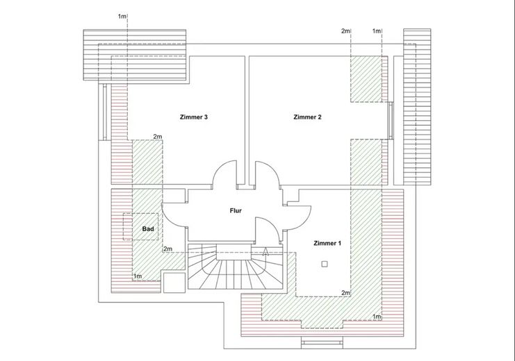 Kernsaniertes Haus in bester Lage in Mannheim-Feudenheim. Erstbezug. – Grundriss 2. OG