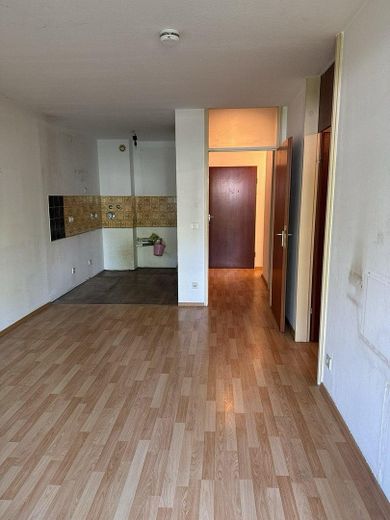 Lage, Lage, Lage! Leerstehende, provisionsfreie, renovierungsbedürftige 2-Zi-Gartenwohnung – Wohnzimmer