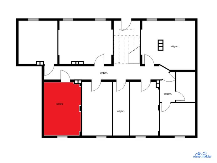 Altbautraum mit 110m² im DG, frisch renoviert, 4-Zimmer, mit neuer EBK und Gartennutzung – Grundriss Keller