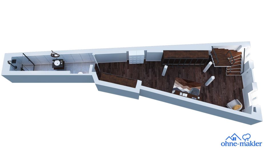 Eski şehirde loft şehir evi: 4 katta 125 m², 2 banyo, ankastre mutfak, çalışma odası, klima – EG – Freizeitbereich mit Bar