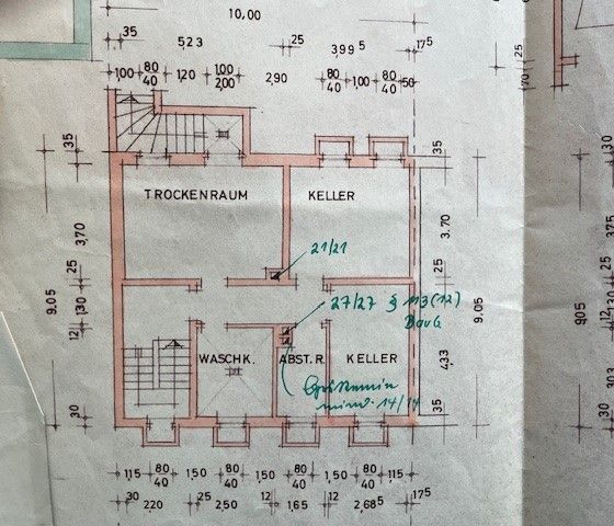 2 bis 3-FH mit Garten + Garage in guter Lage von Sulzbach – Grundriss Kellergeschoss