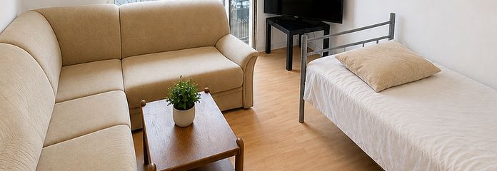 Affascinante appartamento con balcone e angolo cottura – Wohn- und Schalfbereich