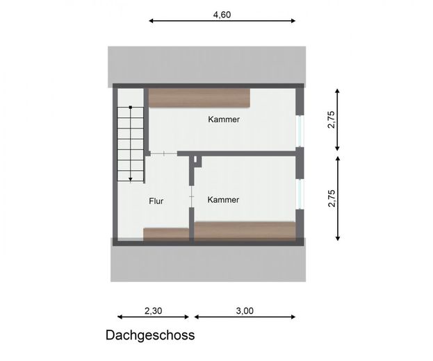 Doppelter Wohntraum auf einem Grundstück - Zwei Häuser, ein Zuhause! – Beispiel Grundriss Dachgeschoss Haupthaus