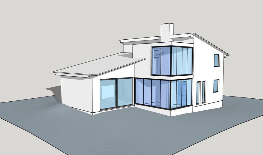 Casa unifamiliare progettata da un architetto con soleggiato orientamento sud-ovest – genehmigter Anbau