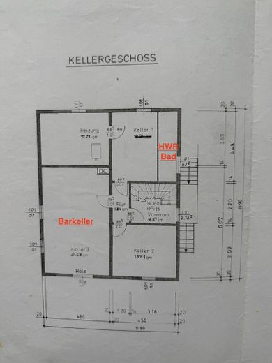 RESERVIERT Einfamilienhaus Massivhaus Einliegerwohnung ruhige Wohnlage Keller Garten – Keller Grundriss