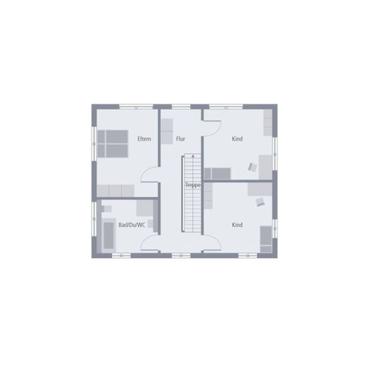 MODERNES WOHNHAUS MIT ELEGANTEM WALMDACH – Grundriss Obergeschoss